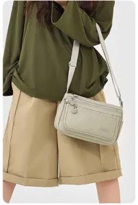 Damen Nylon Umhaengetasche, laessige Mehrfachtaschen Reise Schultertasche mit verstellbarem Gurt.