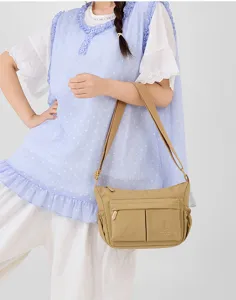 Casual woon-werk crossbody tas, multi-compartiment nylon schoudertas voor dagelijks gebruik.