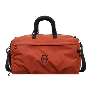 Large capacity orange travel duffel bag with strap, perfect for fitness, gym and short trips.