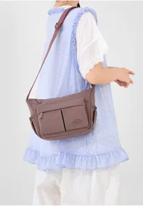 Dames casual nylon crossbody tas multi-compartiment pendelaar schoudertas lichte effen kleur