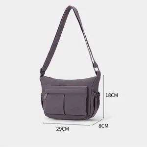 Dames Nylon Crossbodytas Casual Lichtgewicht Schoudertas Meerdere Compartimenten Effen Kleur Woon-werkverkeer Reizen Waterdicht