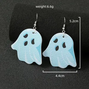 Orecchini fantasma di Halloween simpatici orecchini pendenti in pelle blu festa regali