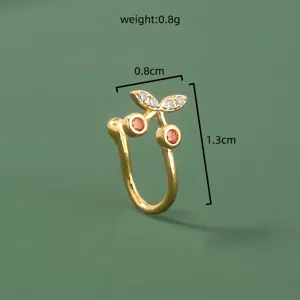Anello naso in zircone, gioiello piercing corpo metallo a U con cristalli luminosi, 0.8g.