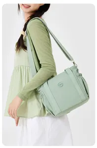 Lightweight nylon casual commuter shoulder bag, large capacity daily tote and crossbody.