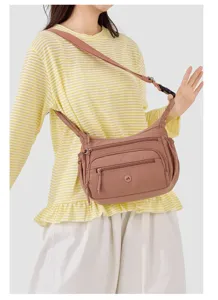 Casual nylon crossbody shoulder bag for women, multi-pocket daily fashion casual handbag.