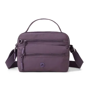 Lightweight nylon crossbody bag for women, solid color casual shoulder handbag main view.