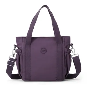 Women Large Capacity Nylon Tote Bag Casual Lightweight Crossbody Handbag With Double Handles Multi-Pocket Daily Commuting Travel Shoulder Bag