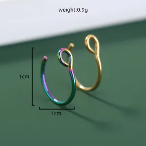 Minimalistische oorbellen neusringen set, roestvrij staal mode lichaam piercing sieraden.