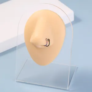 Minimalistische veelzijdige piercing sieradenset, regenboog en zwarte neusring oorbellen voor dames.