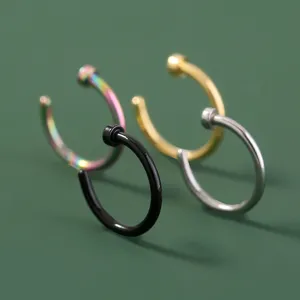 Stijlvolle minimalistische roestvrijstalen hoefijzer neusringen oorbellen piercing set.