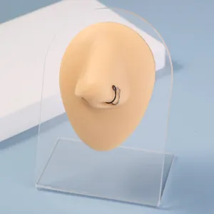 Stijlvolle dubbele neusring voor vrouwen, minimalistische metalen lichaamsieradenset.