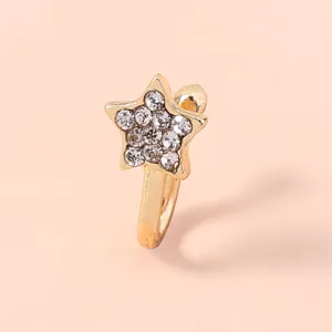 Goldener Strass Stern Nasen Piercing Lippen Manschette Mode Koerper Schmuck Accessoire