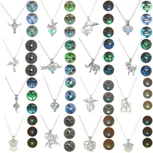Vintage Alloy Hollow Luminous Pendant Necklace Glow In The Dark Animal Snake Pumpkin Heart Necklace Halloween Jewelry Gift