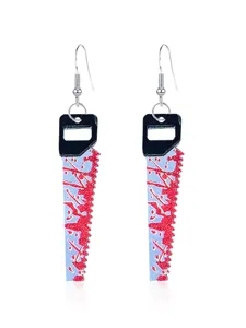 Halloween blutige Säge Acryl Ohrringe Mode Neuheit Piercing Schmuck für Damen