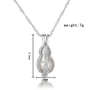 Silberfarbene offene hohle Perlen Anhänger Halskette mit feiner Kette, eleganter Schmuck.