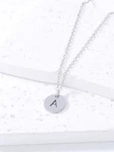 Minimalist stainless steel letter A pendant clavicle chain necklace fashion jewelry daily