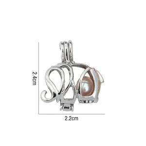 Ciondolo animale cavo in metallo argentato, accessorio per gioielli fai da te chic.