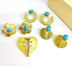 Versatile stainless steel earrings, vintage court style fashion luxury European jewelry.