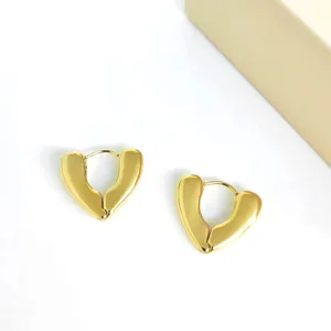 Stainless steel gold plated heart huggie hoop earrings niche design minimalist fashion jewelry
