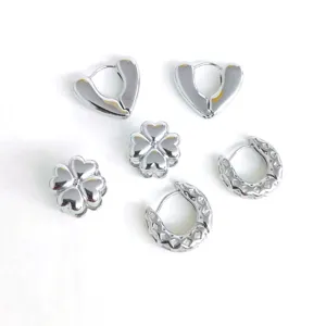 Stainless steel minimalist geometric earrings set versatile fashion jewelry items new