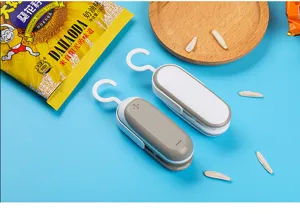 Portable mini plastic bag heat sealer handheld snack packaging sealing machine with hanging hook