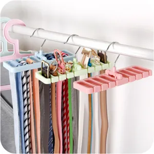Multifunctionele Riemhanger Kunststof Stropdassenrek Kast Organizer 360 Draaibare Haak Houder Voor Riemen Sjaals Stropdassen
