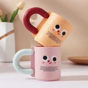 Cute plastic toothbrush cup couple cartoon wash mug home daily use washing teeth cup clean.