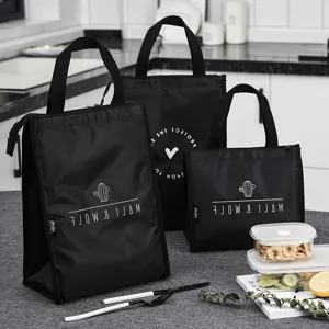 Insulated Lunch Bag Oxford Cloth Portable Thermal Bento Box Tote Bag Waterproof Reusable Lunch Container For Work School