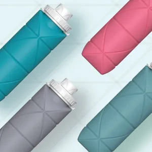 Portable collapsible silicone water bottle, large capacity outdoor travel sports folding cup.