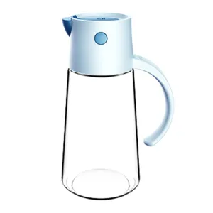 Glas Oelflasche fuer die Kueche mit automatischem Deckel, auslaufsicherer Behaelter.