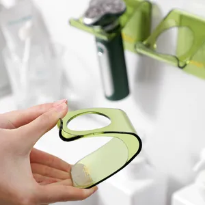Supporto da parete per rasoio elettrico, mensola portaoggetti senza foratura per bagno.
