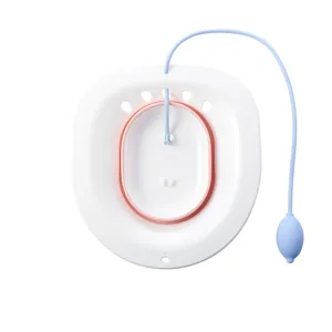 Postpartum sitz bath basin for women, portable toilet soak tub with flush pump for care.