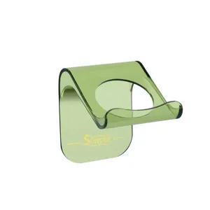 Supporto rasoio acrilico trasparente verde, supporto a parete senza fori per rasoio immagine principale