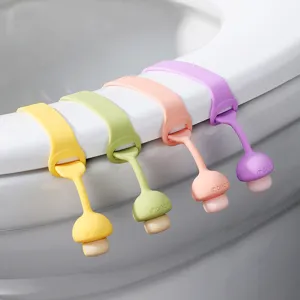 Elevador de Tapa de Inodoro de Silicona Creativo Lindo Diseño de Champiñón Mango Antisuciedad Accesorio de Baño Sanitario Portátil