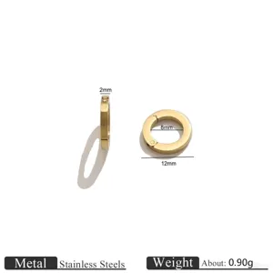 Stainless steel spring clasp ring for DIY jewelry, gold tone connector buckle, 12mm outer size.
