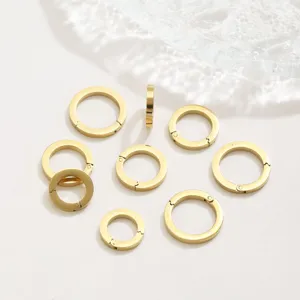 Stainless steel round spring open clasps for DIY jewelry making, bracelet and necklace connector.