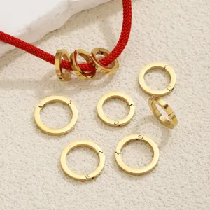 Stainless steel round spring snap rings detail, ideal for DIY bracelet and necklace connections.