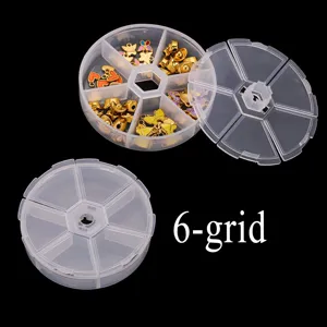 Boite de rangement en plastique transparente 6 grilles pour bijoux et petits accessoires.