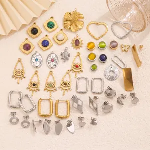 Colgantes y dijes de joyería DIY de acero inoxidable para collares y pendientes hechos a mano