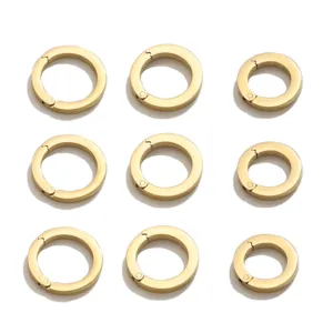 Gold stainless steel spring O-rings, DIY jewelry connecting buckles and charms making supplies.