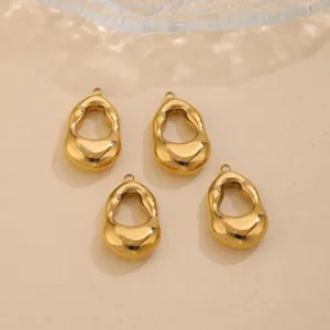 Edelstahl unregelmässige geometrische Kürbis Anhänger gold Schmuckherstellung 4 Stück