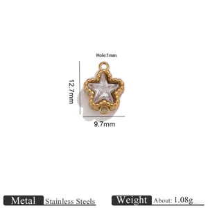 Stainless steel vintage star double loop pendant DIY necklace jewelry making accessory