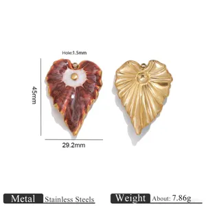 Edelstahl Retro Öltropfen Herz Anhänger, stilvolle DIY handgemachte Halskette Schmuck Zubehör.