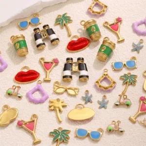 Conjunto de colgantes con dijes de vacaciones DIY de acero inoxidable para joyas.