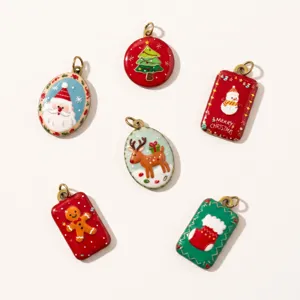 Assortiment de pendentifs en résine de Noël accessoires bijoux DIY lot de 6 pièces