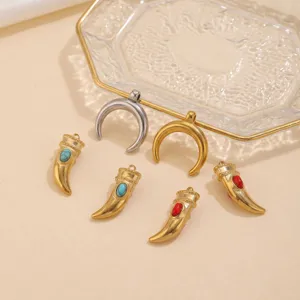 Edelstahl DIY Anhänger Charms, Halbmond und Horn Formen für handgemachte Schmuckherstellung.