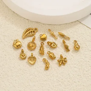 Petits pendentifs en acier inoxydable fruits et formes mélangés pour bijoux DIY