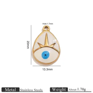 Stainless steel evil eye pendant charm unique handmade jewelry DIY accessory 20mm