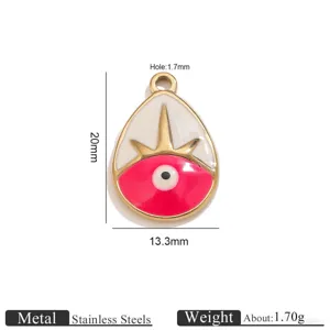 Stainless steel dopamine irregular teardrop pendant detail for DIY necklace jewelry making.
