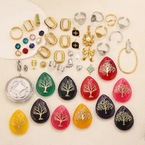 Pendentifs arbre de vie en acier inoxydable accessoires bijoux DIY en gros lot top.